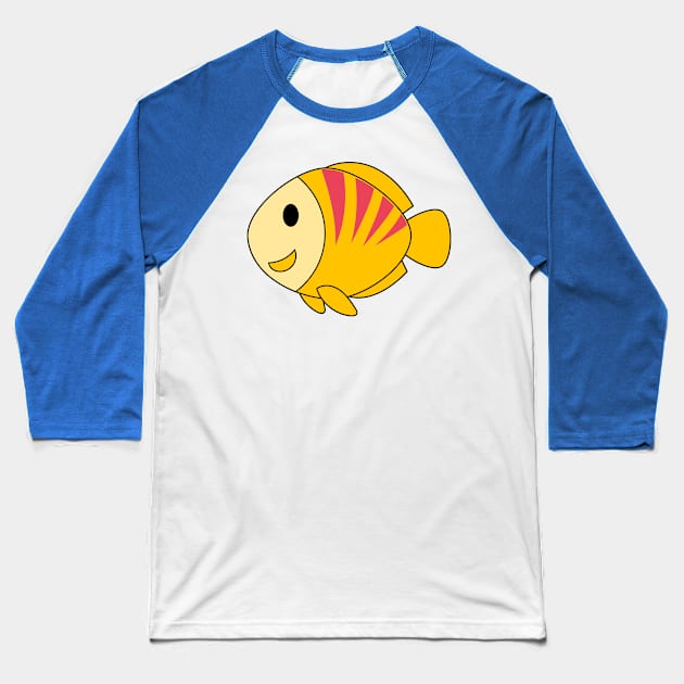 colorful fish Baseball T-Shirt by Cutest Sea Animals 